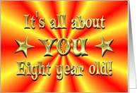 Eight Year Old Birthday Gold Star card