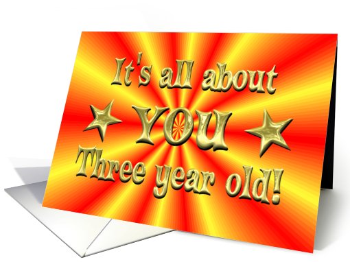 Three Year Old Birthday Gold Star card (690365)