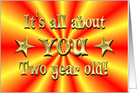 Two Year Old Birthday Gold Star card