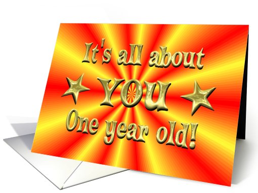 One Year Old Birthday Gold Star card (690370)