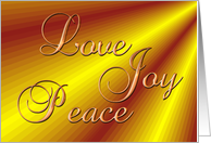 Christmas Love Joy Peace Yellow card