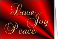 Christmas Love Joy Peace Red card