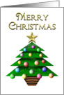 Merry Christmas Tree Ornaments Star card