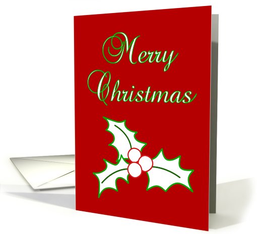 Merry Christmas Holly Berries card (700630)