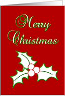 Merry Christmas Holly Berries card