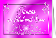 Nanna Birthday Flowers Heart Pink card