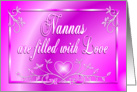 Nanna Birthday Flowers Heart Pink card