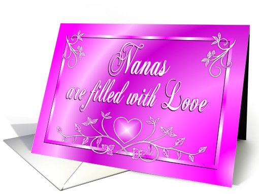 Nana Birthday Flowers Heart Pink card (702021)