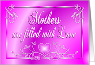 Mother Birthday Flowers Heart Pink card