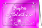 Daughter Birthday Flowers Heart Pink card