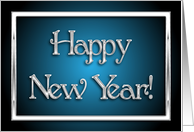 Happy New Year Black and Silver card