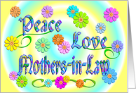 Mother-in-Law Birthday Flowers Peace Love card