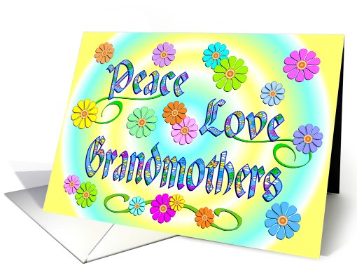 Grandmother Birthday Flowers Peace Love card (748749)