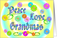 Grandma Birthday Flowers Peace Love card