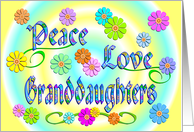 Granddaughter Birthday Flowers Peace Love card