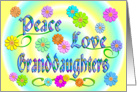 Granddaughter Birthday Flowers Peace Love card