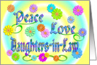 Daughter-in-Law Birthday Flowers Peace Love card