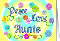 Aunt Flowers Peace Love card