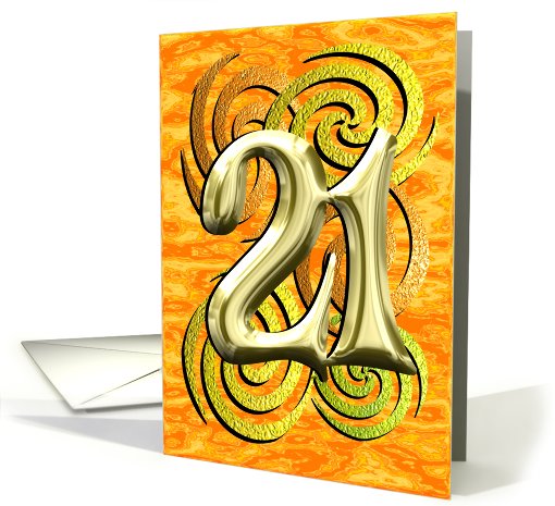 Birthday 21 Years old Bright Shiny Colorful card (788077)