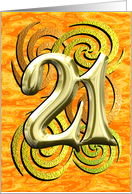 Birthday 21 Years old Bright Shiny Colorful card