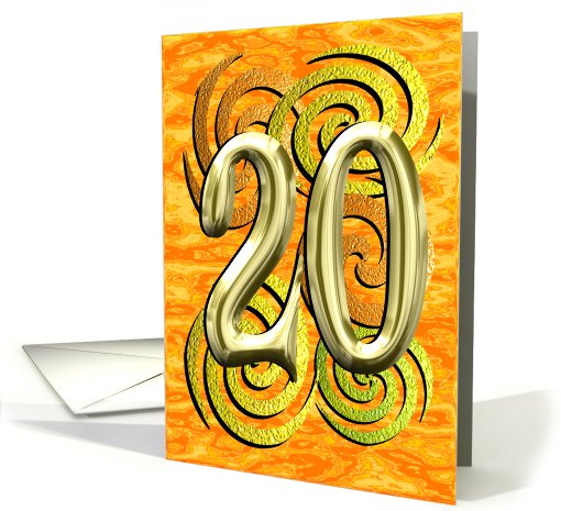 Birthday 20 Years old Bright Shiny Colorful card (788078)