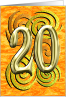 Birthday 20 Years old Bright Shiny Colorful card