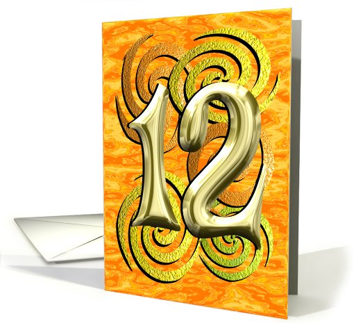 Birthday 12 Years Old Bright Shiny Colorful card (788087)