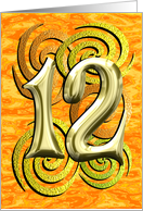 Birthday 12 Years Old Bright Shiny Colorful card