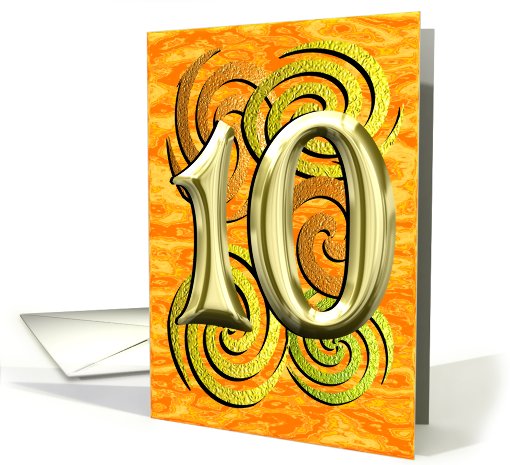 Birthday 10 Years Old Bright Shiny Colorful card (788089)