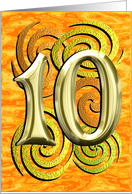 Birthday 10 Years Old Bright Shiny Colorful card