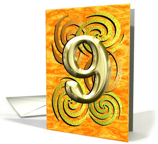 Birthday 9 Years Old Bright Shiny Colorful card (788090)