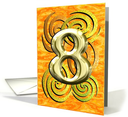 Birthday 8 Years Old Bright Shiny Colorful card (788093)