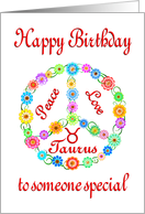 Happy Birthday Taurus Astrology Zodiac Birth Sign card