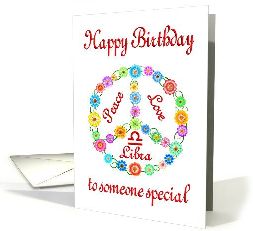 Happy Birthday Libra Astrology Zodiac Birth Sign card (809998)