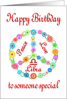 Happy Birthday Libra Astrology Zodiac Birth Sign card