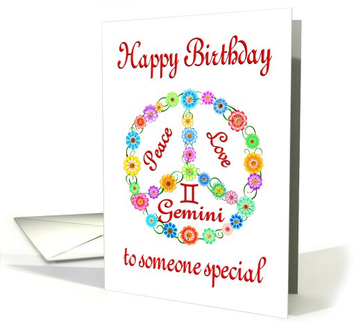 Happy Birthday Gemini Astrology Zodiac Birth Sign card (810000)