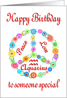 Happy Birthday Aquarius Astrology Zodiac Birth Sign card