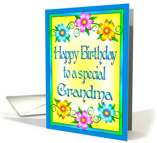 Happy Birthday Grandma Flowers card (857951)