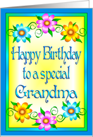 Happy Birthday Grandma Flowers card