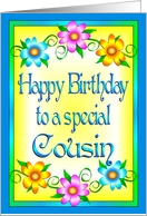 Happy Birthday Cousin Flowers card