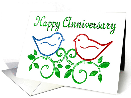 Happy Anniversary Love Birds card (868941)