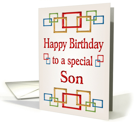 Happy Birthday Son, Colorful Links card (878026)