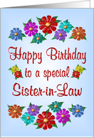 Happy Birthday Sister-in-Law Flowers card