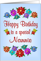 Happy Birthday Nannie Flowers card