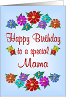 Happy Birthday Mama Flowers card
