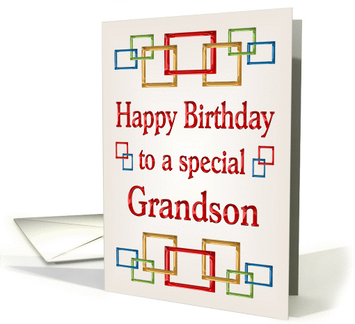 Happy Birthday Grandson, Colorful Links card (878050)