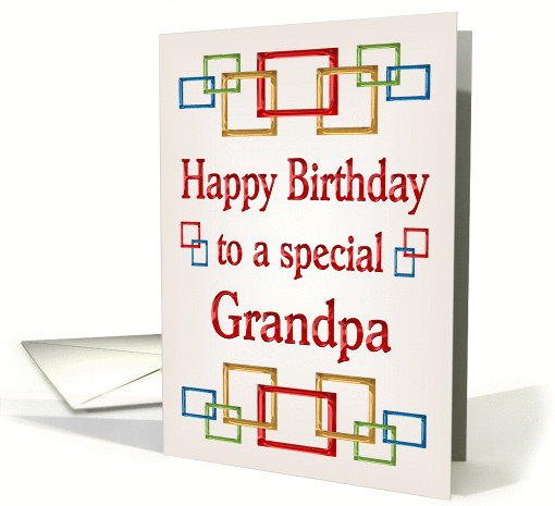 Happy Birthday Grandpa, Colorful Links card (878052)