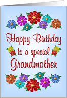 Happy Birthday Grandmother Flowers card