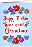 Happy Birthday Grandma Flowers card