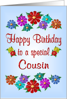 Happy Birthday Cousin Flowers card